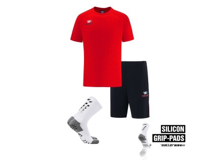 Saller S1 sportovní set + PERFORMANCE grip ponožky  Tréninkový a klubový set – triko, šortky a ponožky s gripy
