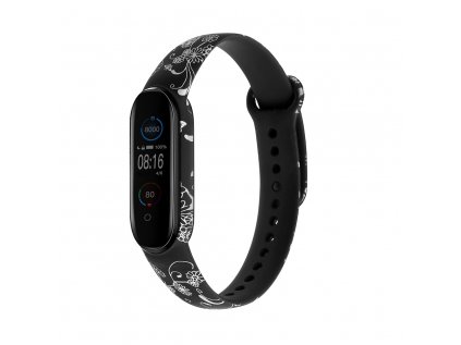 Mi Band 5 nahradni naramek stribrne kvetiny