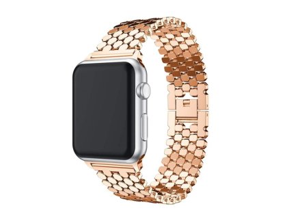 Kovový DOT remienok pre Apple Watch - Rose Gold