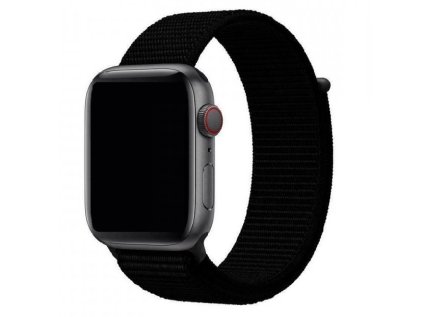 Nylonový remienok na Apple Watch na suchý zips - Čierny