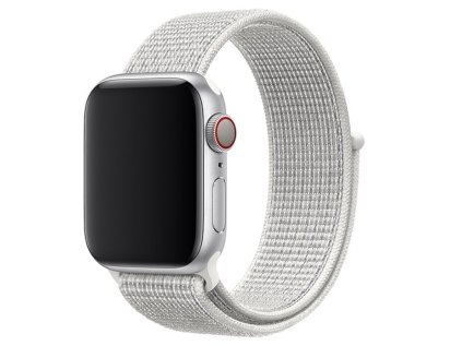 Nylonový remienok na Apple Watch na suchý zips - Biely