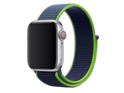 Nylonový remienok na Apple Watch na suchý zips - Modro zelený