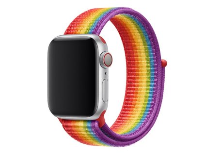 Nylonový remienok na Apple Watch na suchý zips - Dúhový