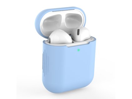 Jednobarevny obal airpods 1 2 svetle modra