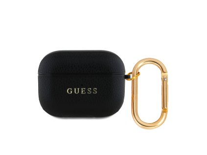 guess pu grained classic logo pouzdro pro airpods 3 black ie13410244