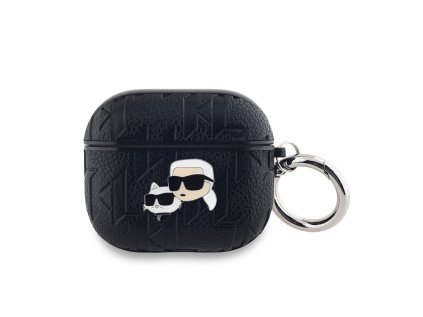 karl lagerfeld pu embossed karl and choupette heads pouzdro pro airpods 3 black ie12889208