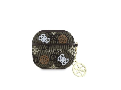 guess pu 4g peony charm pouzdro pro airpods 4 brown