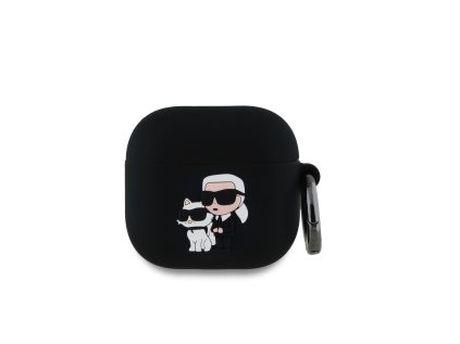 karl lagerfeld 3d logo nft karl and choupette silikonove pouzdro pro airpods 4 black ie13583010