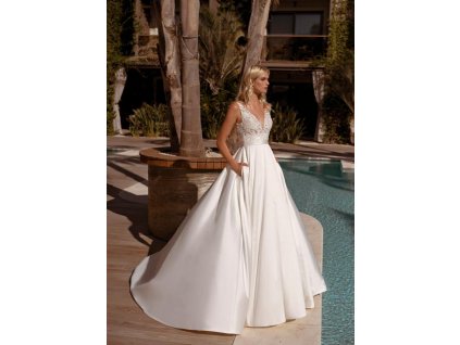 Svadobné šaty na ramienka