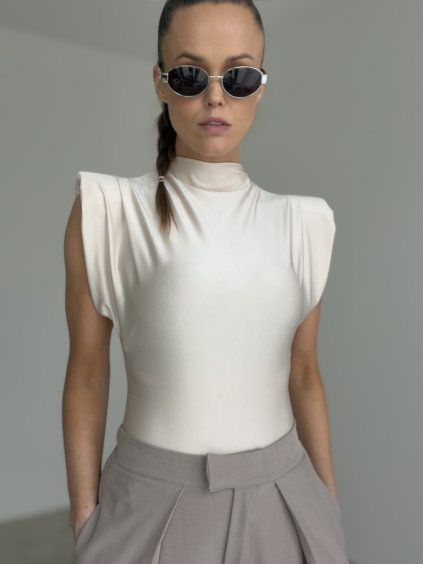 Bodysuit with shoulder pads