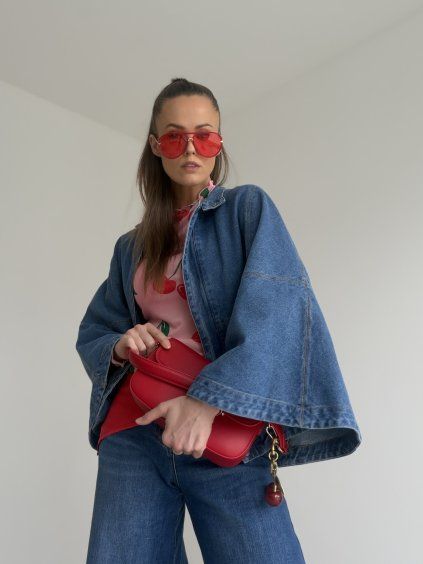 Denim cape
