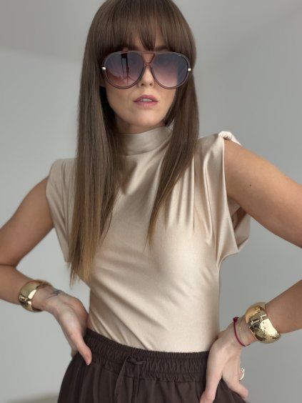 Bodysuit with shoulder pads