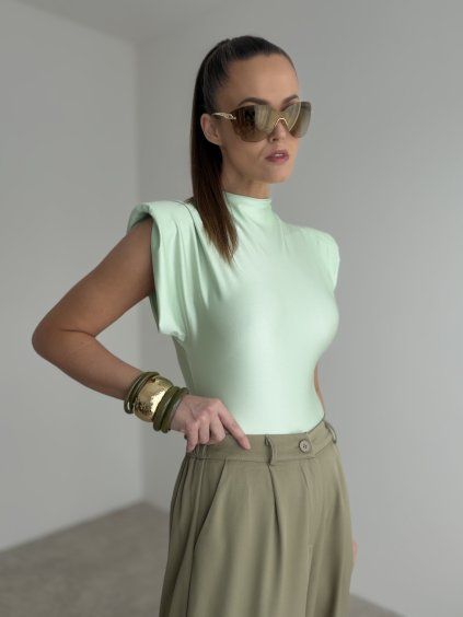 Bodysuit with shoulder pads