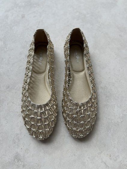 Metallic ballet flats