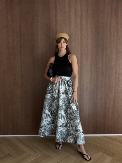 Patterned maxi skirt