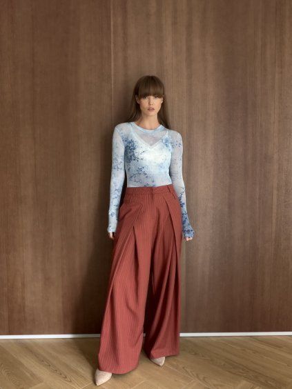 Cotton wide-leg trousers
