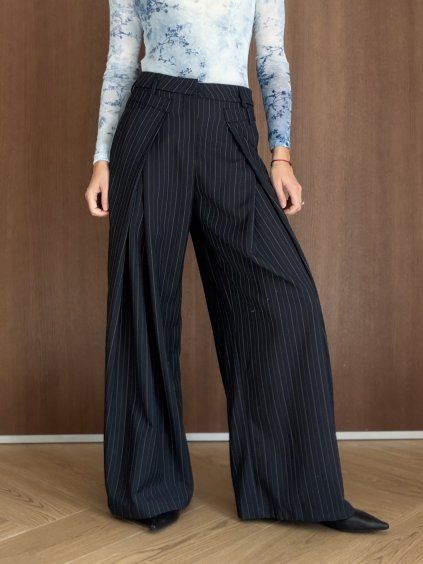 Bawełniane spodnie wide leg