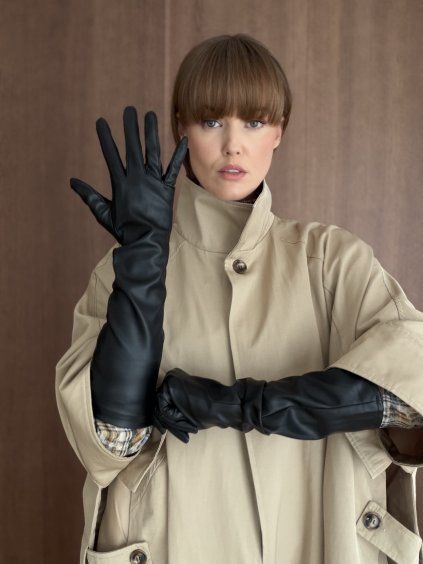 Faux leather gloves