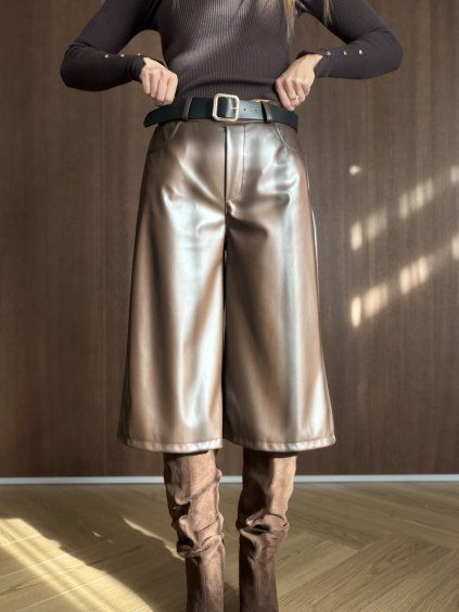Faux leather trousers