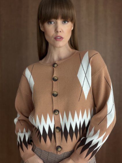 Sweter we wzór argyle