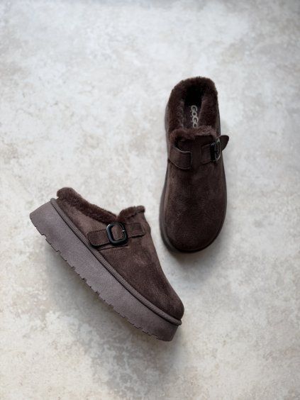 Faux Fur Platform Slippers