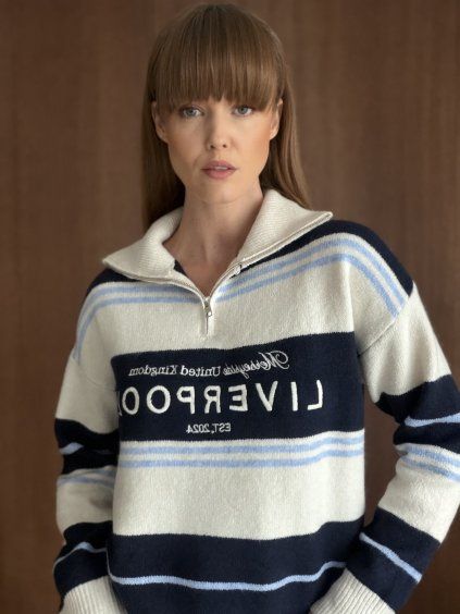 Striped Zip Sweater