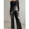 Faux leather trousers