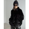 Faux fur coat with hood
