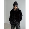 Faux fur coat with hood