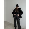 Faux fur coat with hood