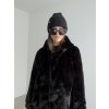 Faux fur coat with hood