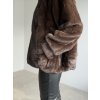 Faux fur coat with hood