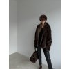 Faux fur coat with hood