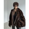 Faux fur coat with hood