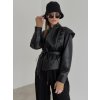 Faux leather jacket with a belt