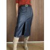 Faux leather skirt with belt