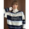 Sweter w paski na zamek