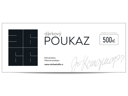 Dárkový poukaz 3666 na eshop Michaelcaffe.cz v hodnotě 500 Kč