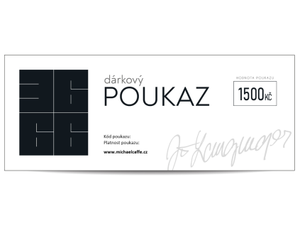 Dárkový poukaz 3666 na eshop Michaelcaffe.cz v hodnotě 1500 Kč