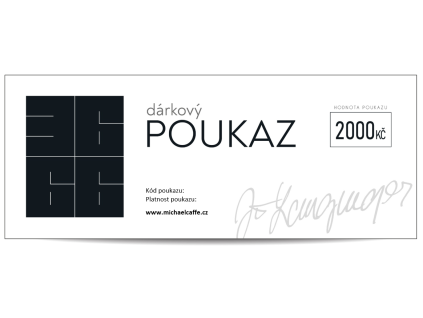 Dárkový poukaz 3666 na eshop Michaelcaffe.cz v hodnotě 2000 Kč