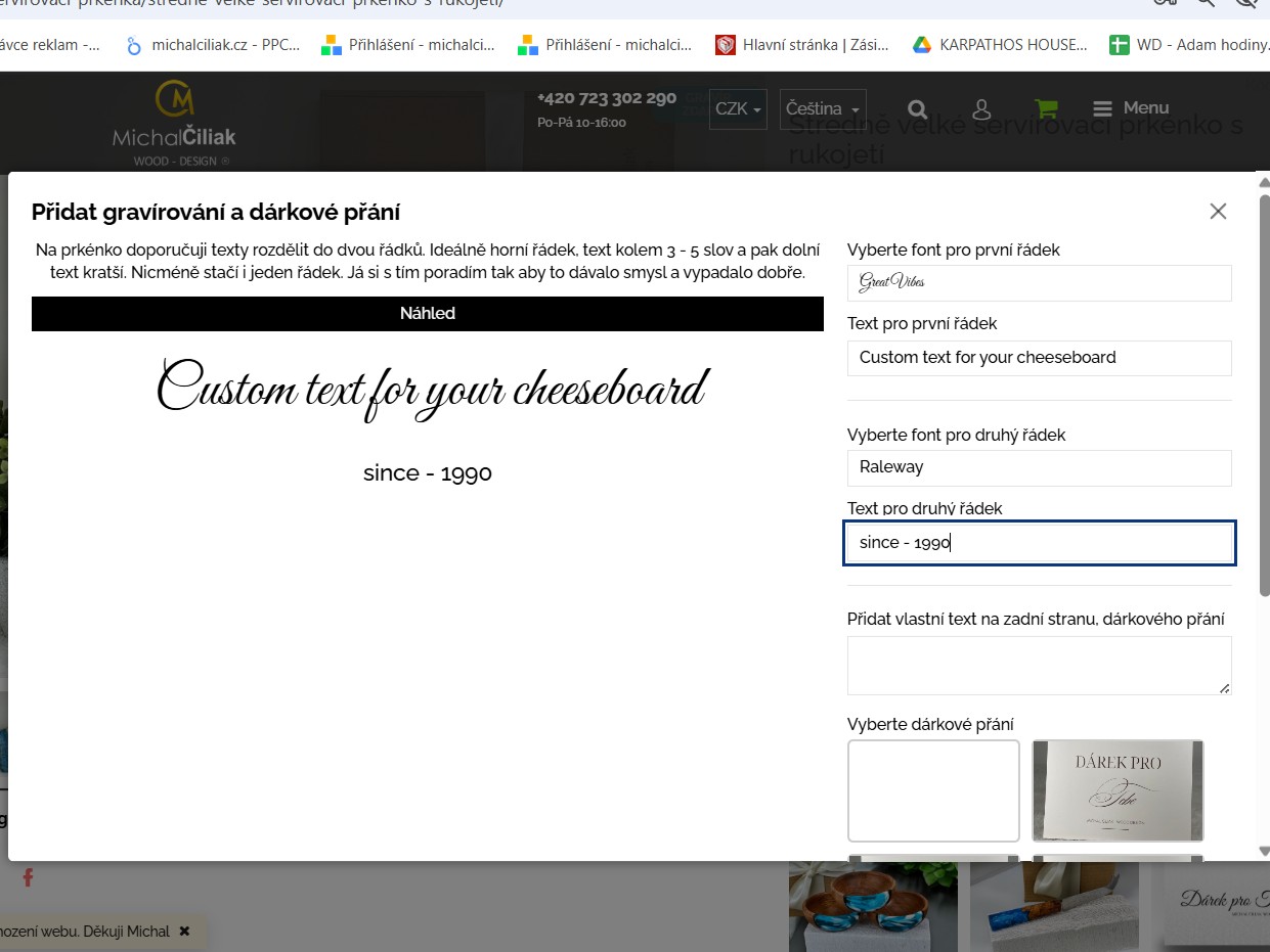 Online návrhář gravírování