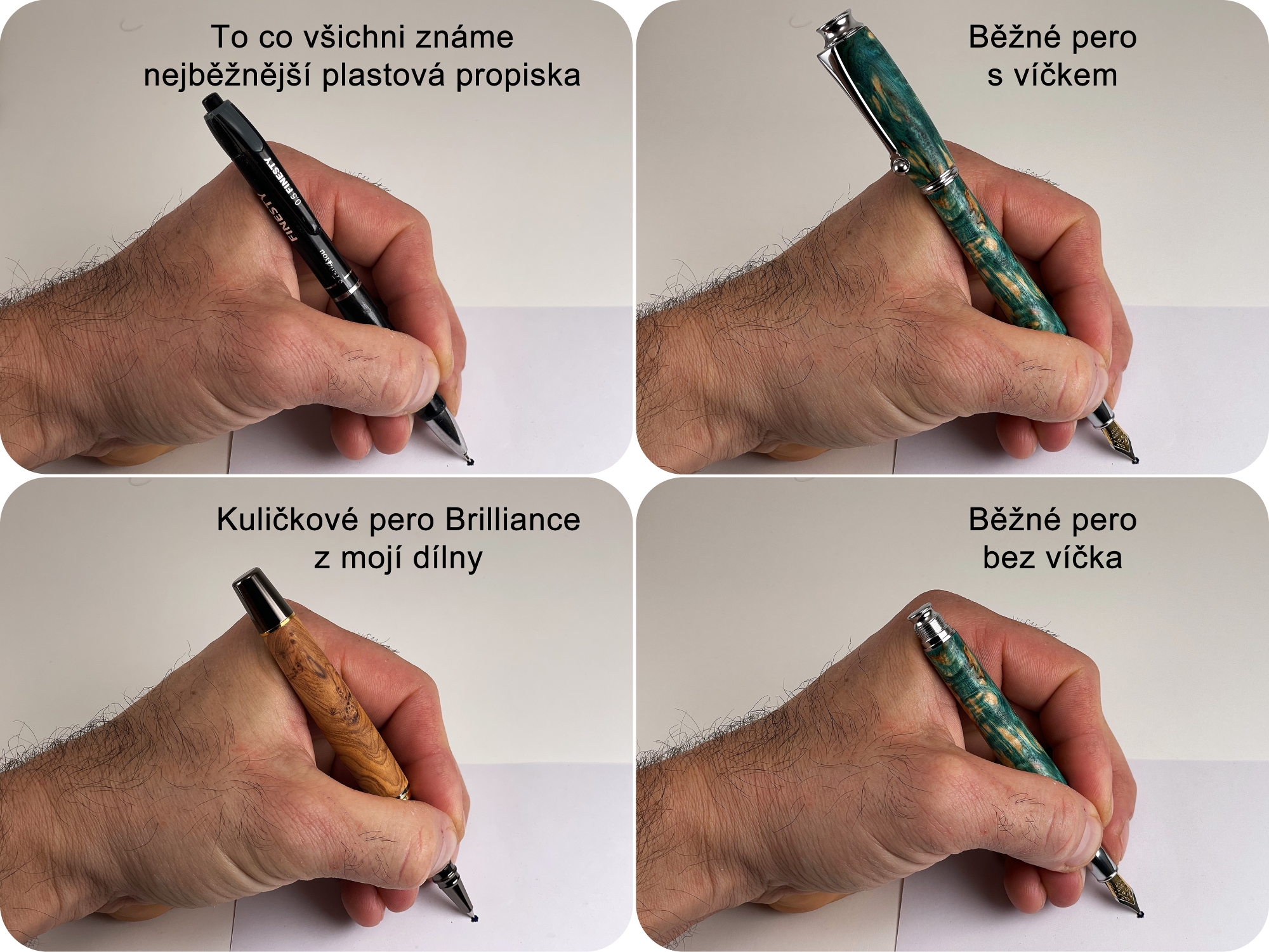 Kézzel készített fa toll műhelyben