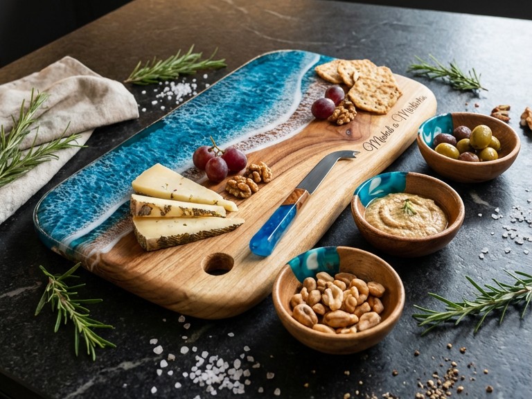 Detail povrchu prkénka s pryskyřicí