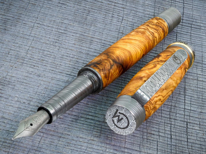 Damascenské pero superior olive tree - Zungusha Limited Edition - 15
