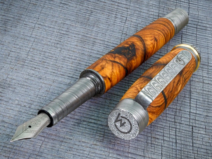 Damascenské pero superior olive tree - Zungusha Limited Edition - 17