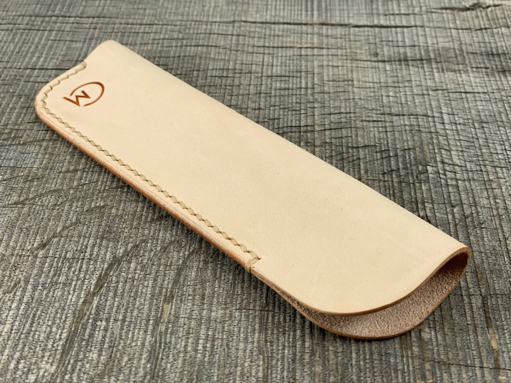 Ručně vyrobené kožené pouzdro na pero - Přírodní