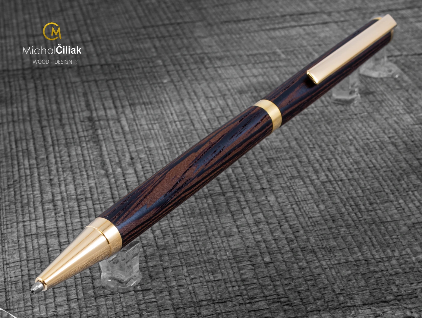 Dřevěné propiska pero Superior Wengé - Slimline gold