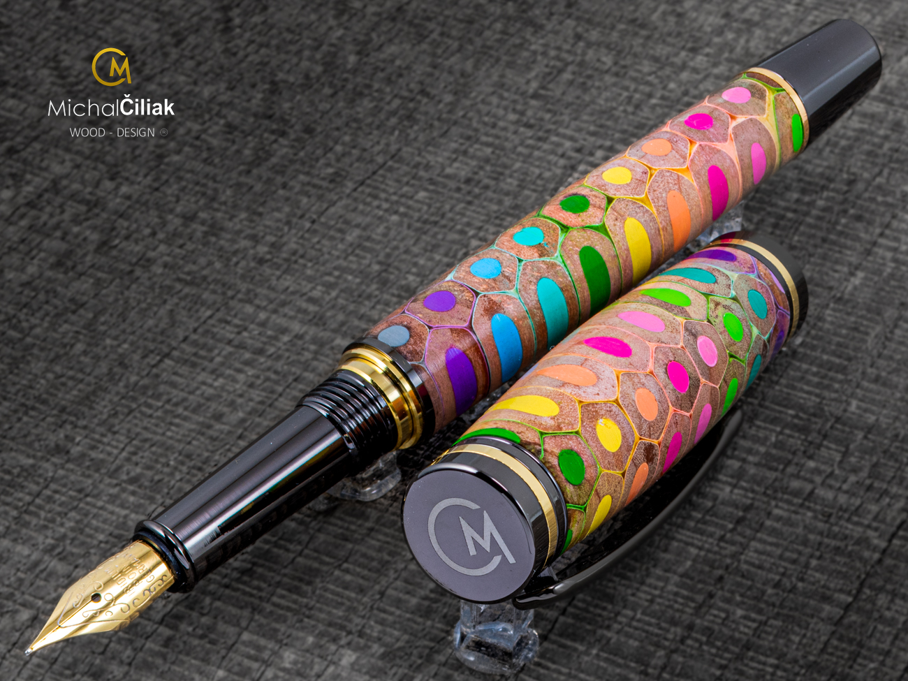 Dřevěné plnící pero Superior Pastelky - Brilliance gunmetal gold