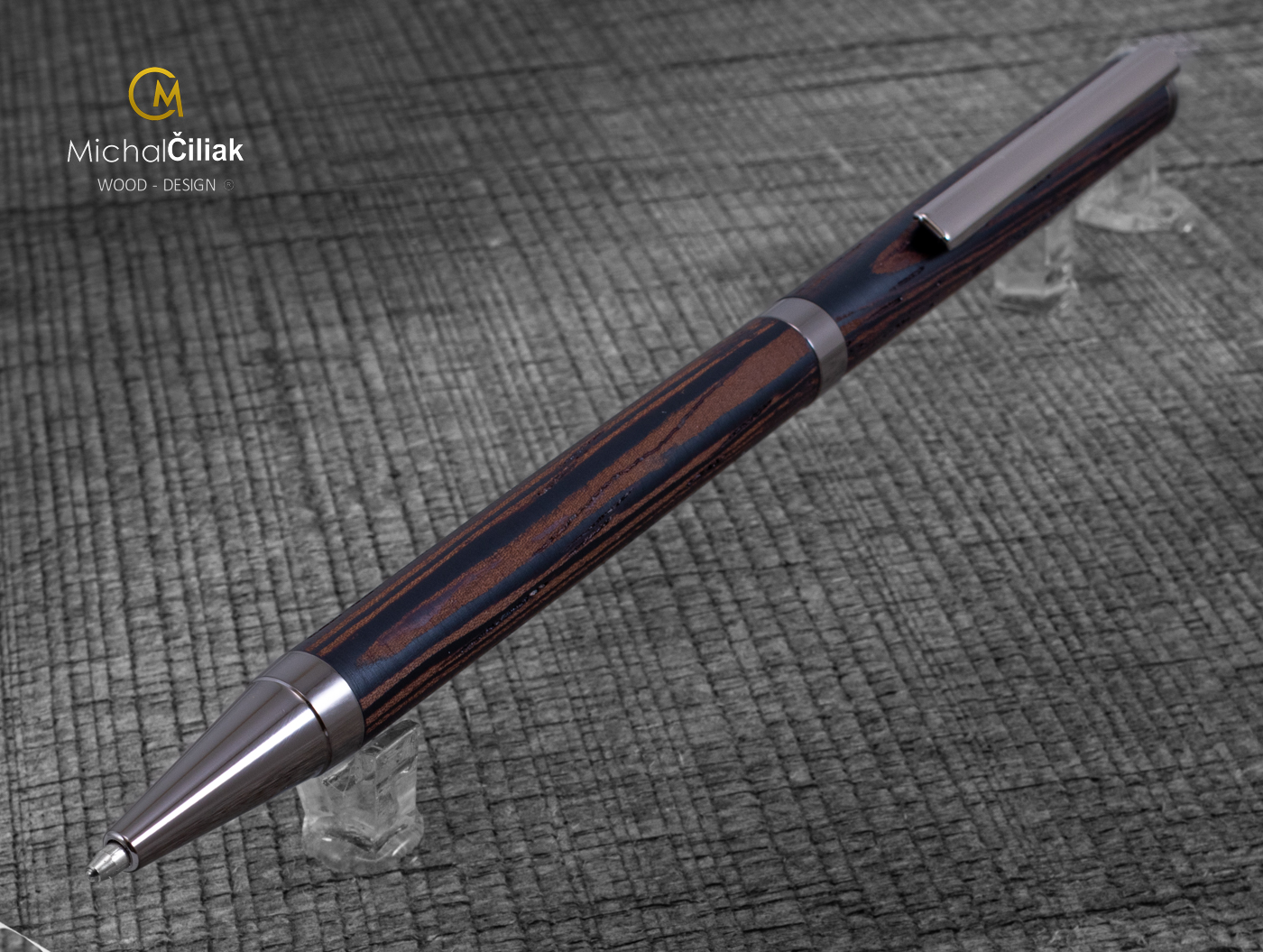 Dřevěné propiska pero Superior Wengé - Slimline gunmetal