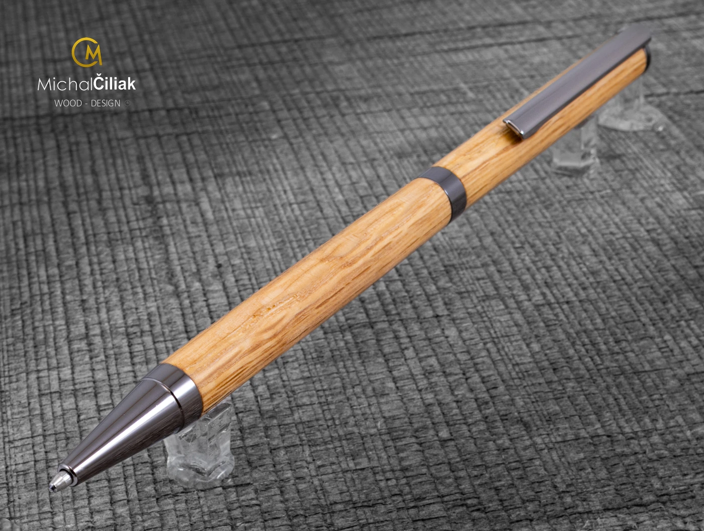 Drewniane długopis pen Superior Dąb - Slimline gunmetal